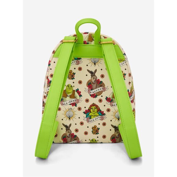 Loungefly Shrek Tattoo Art Floral Mini Backpack